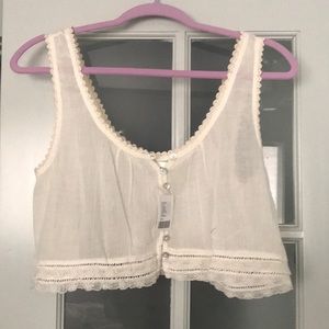 Cream / white crop top